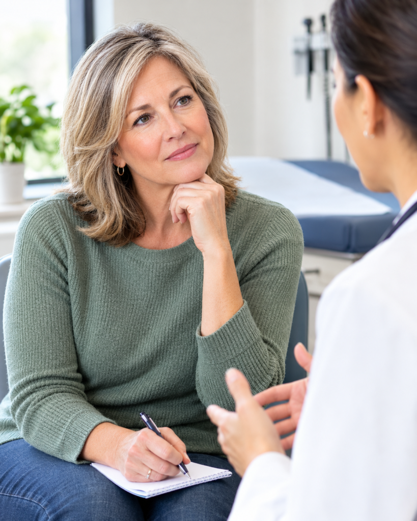 Woman at doctor's visit